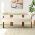Petruna 54'' Upholstered Solid Wood Round Armrest Loveseat