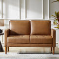 Altieri 53"W Faux Leather Loveseats Sofa with Movable Backrest Cushions
