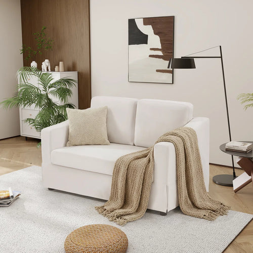 57.08" W Modern Chenille Upholstered 2-Seat Loveseat Sofa For Living Room & Small Apartments