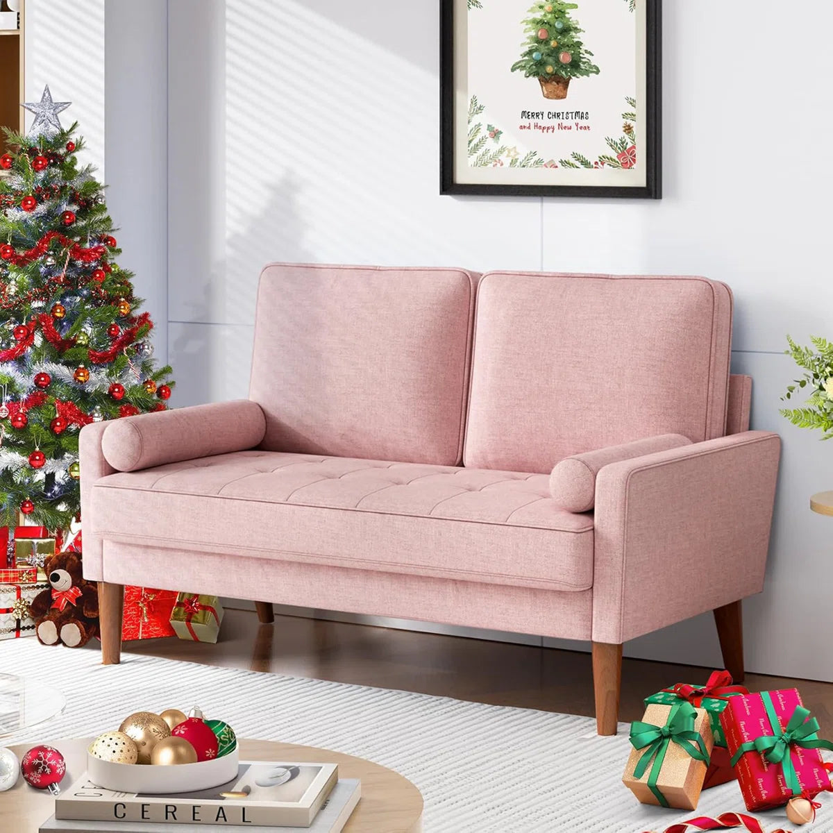 Loveseat Sofa,48" Small Sofa Couch Mid Century Modern Couch for Small Spaces,Bedroom and Living Room