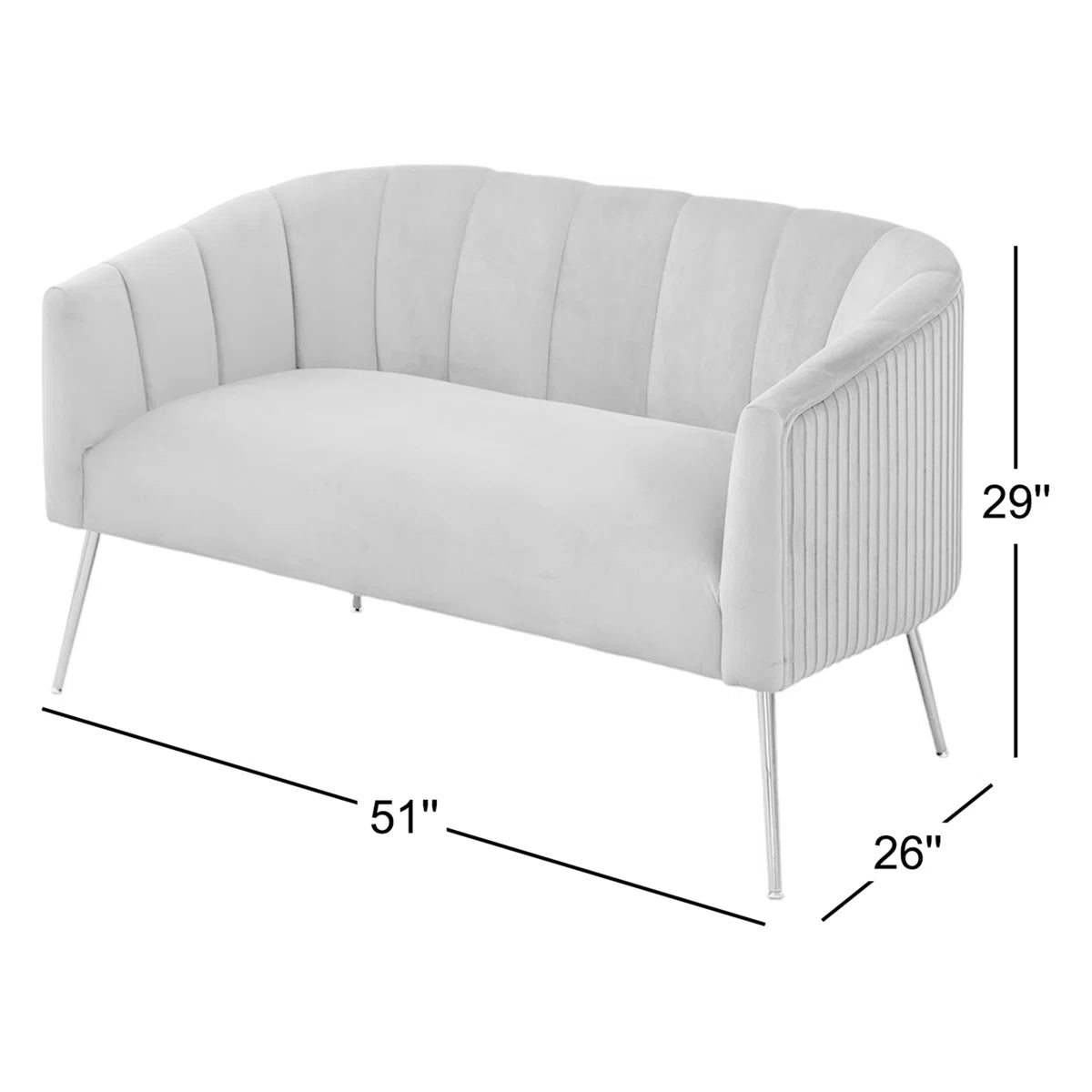 Mariantonietta 51'' Velvet Loveseat