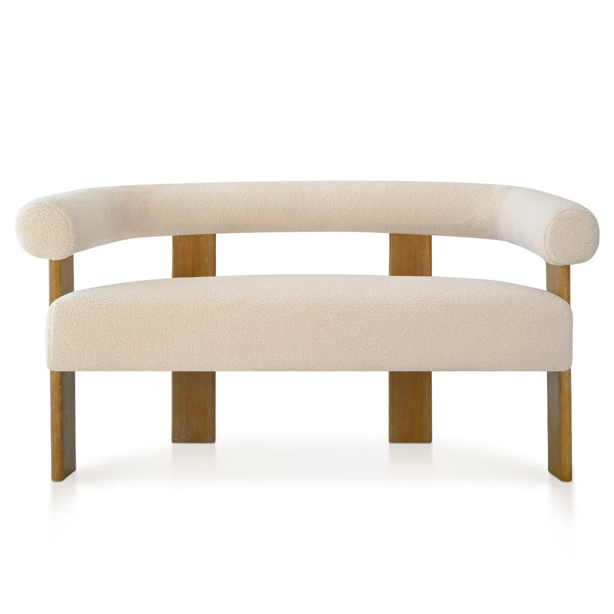 Petruna 54'' Upholstered Solid Wood Round Armrest Loveseat