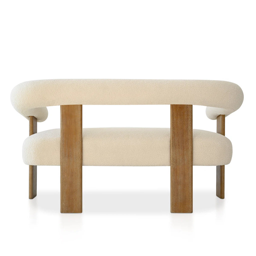 Petruna 54'' Upholstered Solid Wood Round Armrest Loveseat