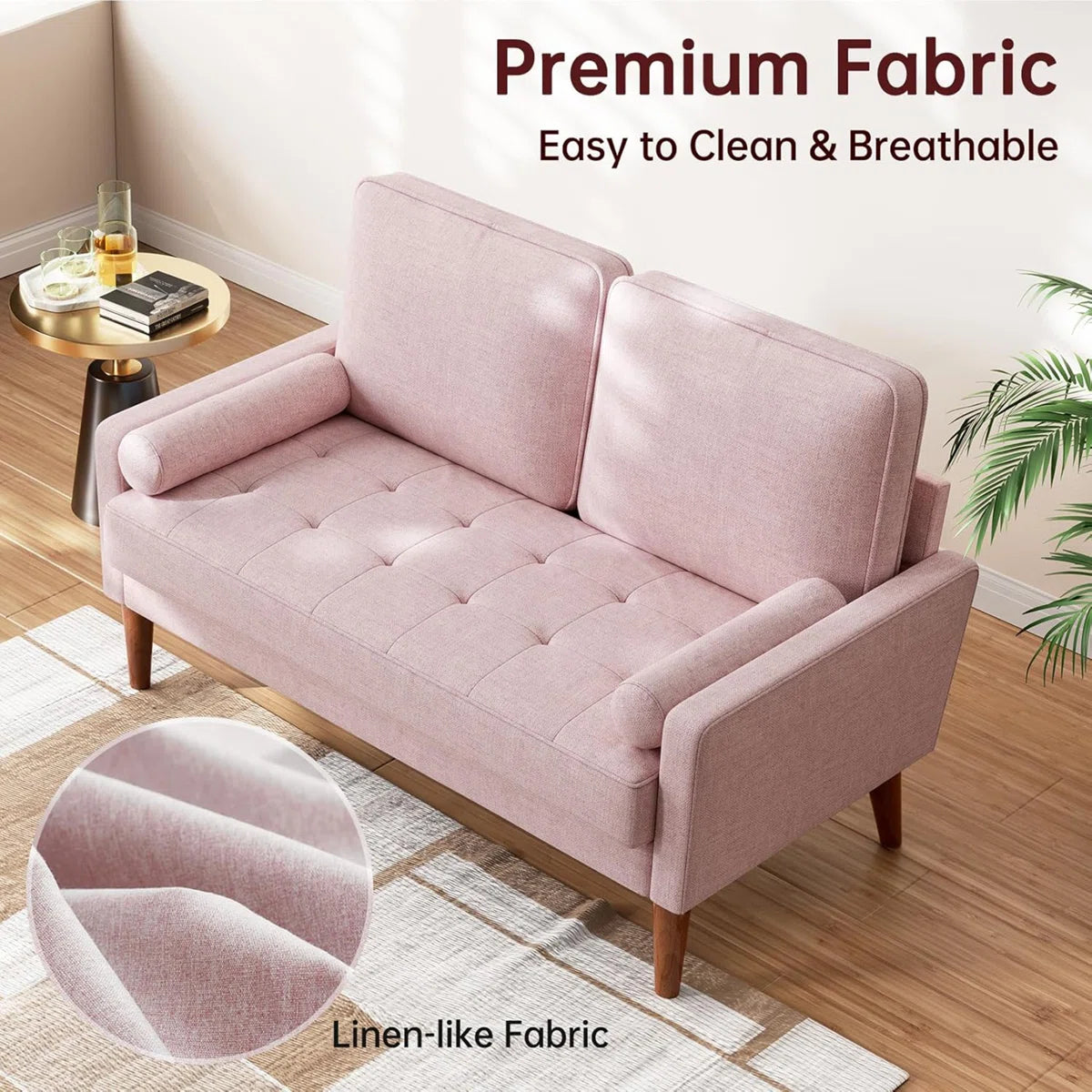 Loveseat Sofa,48" Small Sofa Couch Mid Century Modern Couch for Small Spaces,Bedroom and Living Room
