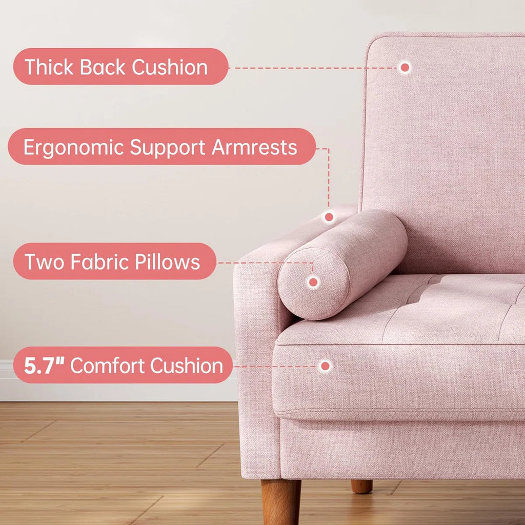 Loveseat Sofa,48" Small Sofa Couch Mid Century Modern Couch for Small Spaces,Bedroom and Living Room